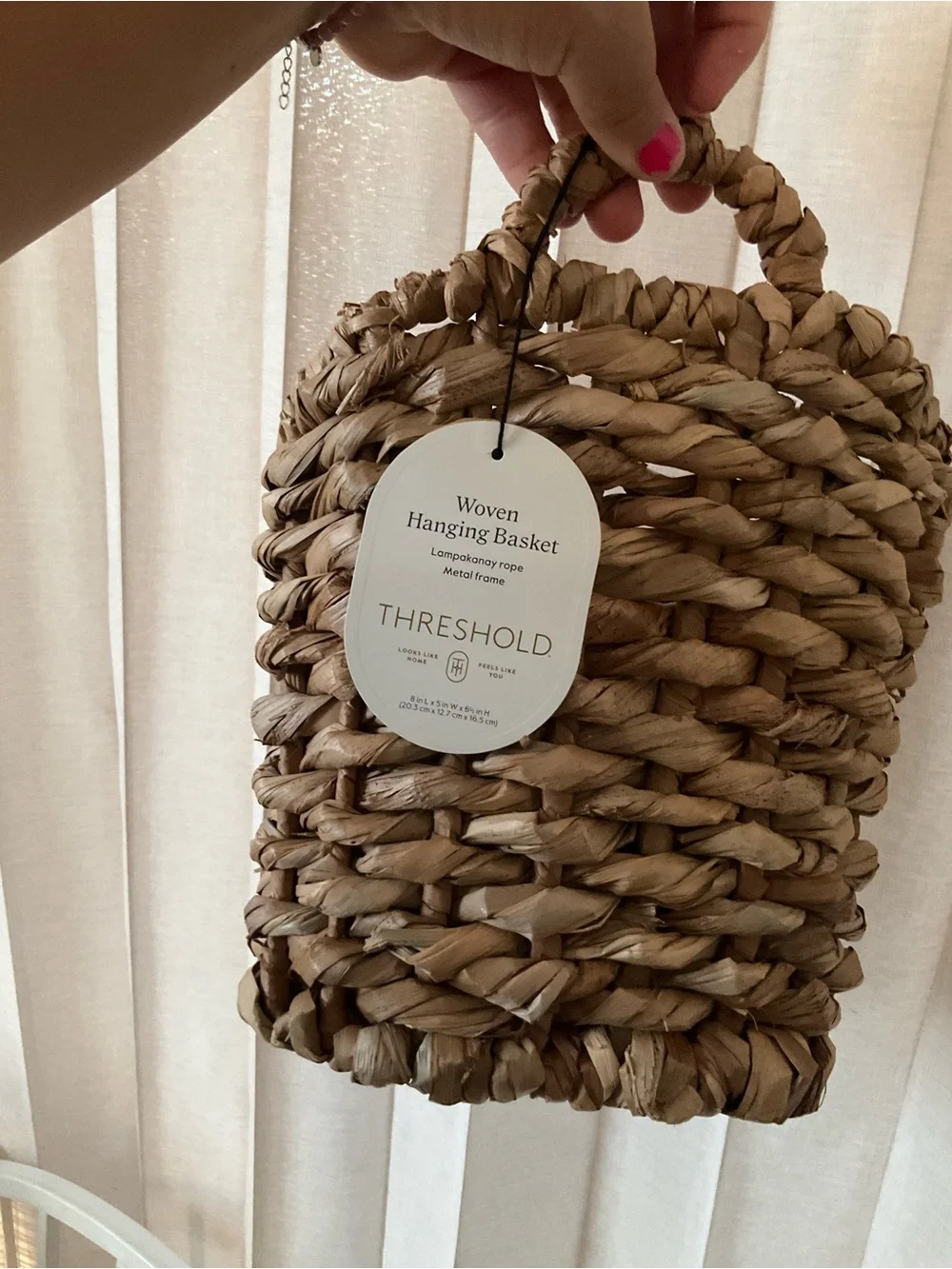 Threshold Natural Brown Woven Hanging Basket